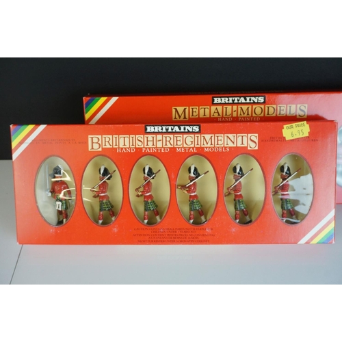 274 - Five boxed Britains metal figure sets to include 2 x Regiments (7245 6 Gordon Highlanders & 7237 Bla... 