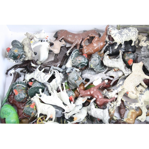 278 - Quantity of mid 20th C metal farm animals & accessories to include Britains