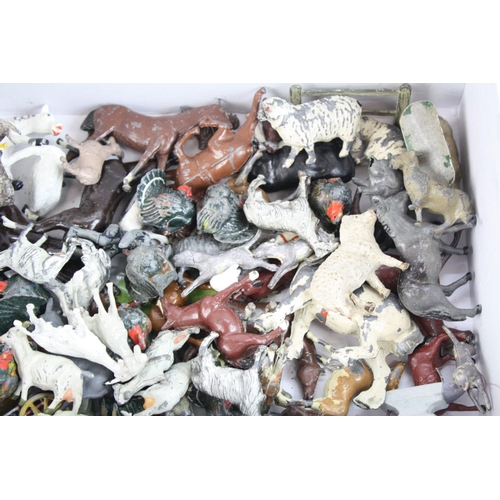 278 - Quantity of mid 20th C metal farm animals & accessories to include Britains