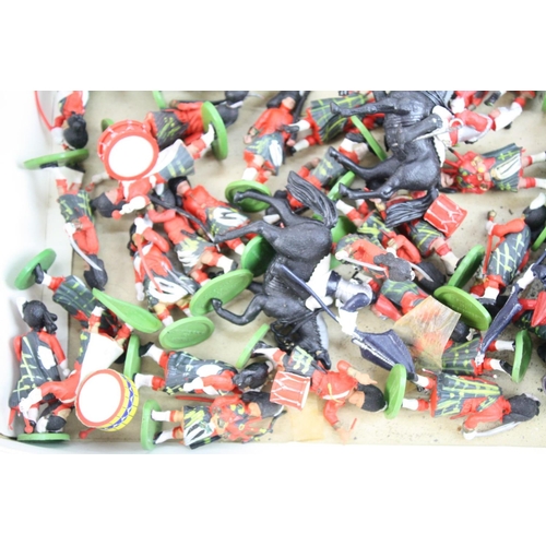 281 - Quantity of Britains plastic soldiers, various guards with some horseback in vg condition