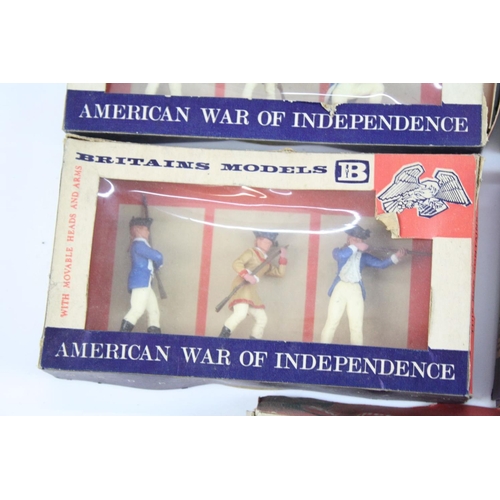 282 - Seven boxed Britains Swoppets plastic figure sets to include 5 x American Civil War, Cowboys 4659 & ... 