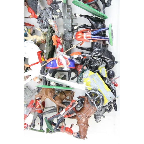 283 - Quantity of various metal soldiers and figures, various makers including Britains, many on horseback