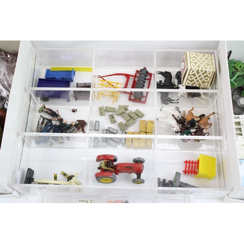 287 - Collection of plastic and metal farming figures and accessories mainly Britains featuring Floral Gar... 