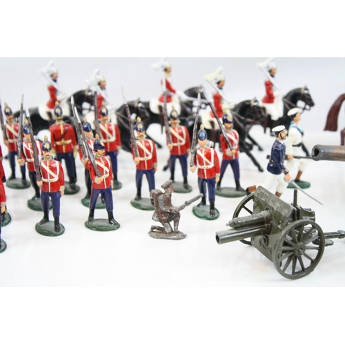 298 - Collection of eight metal model military guns, to include Britains, together with a selection of unm... 