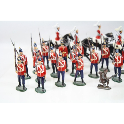 298 - Collection of eight metal model military guns, to include Britains, together with a selection of unm... 