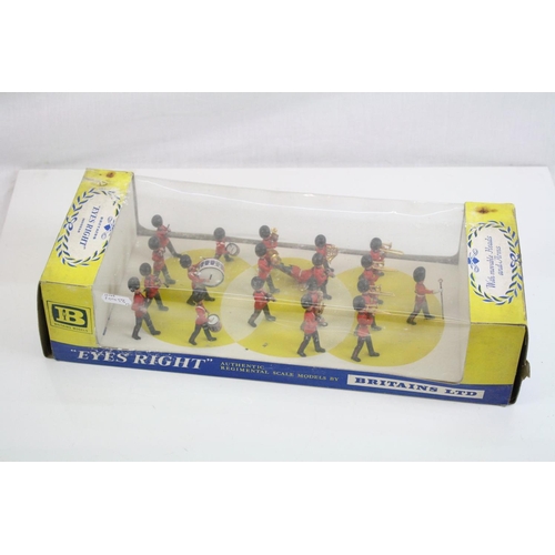 306 - Ex Shop Stock - Three boxed Britains 7244 Eyes Right figure sets, all complete with figures in excel... 