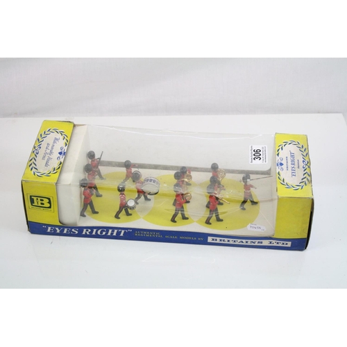 306 - Ex Shop Stock - Three boxed Britains 7244 Eyes Right figure sets, all complete with figures in excel... 