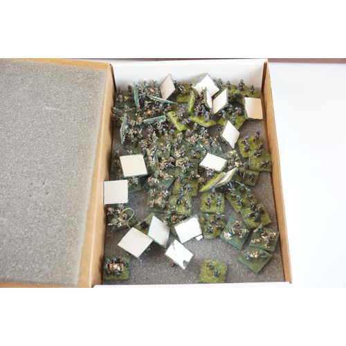 327 - Collection of miniature metal and plastic war gaming vehicles and accessories, painted, vg quality