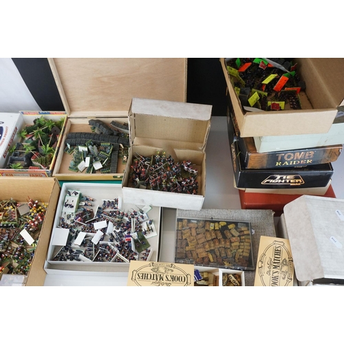 330 - Collection of miniature metal and plastic war gaming vehicles and accessories, painted, vg quality