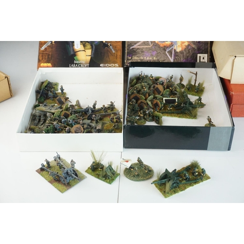 330 - Collection of miniature metal and plastic war gaming vehicles and accessories, painted, vg quality