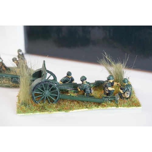 330 - Collection of miniature metal and plastic war gaming vehicles and accessories, painted, vg quality