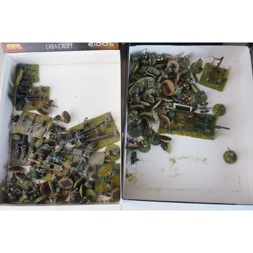 330 - Collection of miniature metal and plastic war gaming vehicles and accessories, painted, vg quality