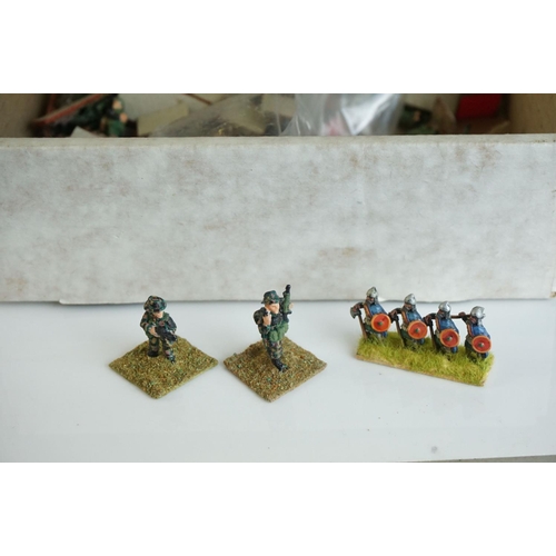 330 - Collection of miniature metal and plastic war gaming vehicles and accessories, painted, vg quality