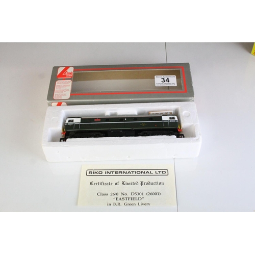 34 - Boxed Lima OO gauge Eastfield locomotive plus a boxed Hornby R4526 Operating Mail Coach 849 and bixe... 