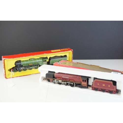 35a - Two boxed Hornby OO gauge locomotives to include Triang Hornby R855N LNER Flying Scotsman with steam... 