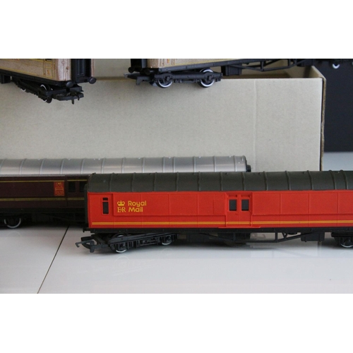 36 - Nine Hornby OO gauge coaches featuring 2 x Royal Mail coaches plus a Hornby Morning Star 4-6-2 locom... 