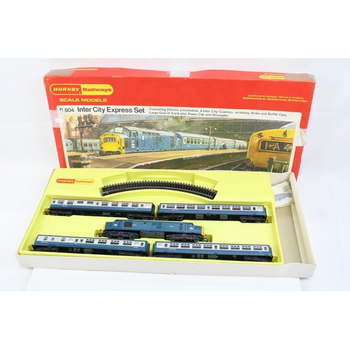 92 - Boxed Hornby OO gauge R504 InterCity Express Set with locomotive and 4 x coaches, some track missing