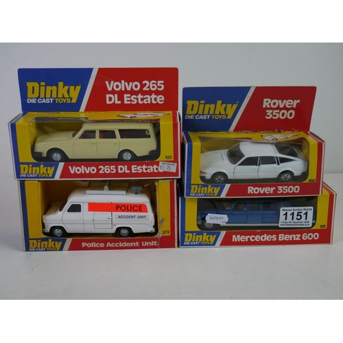 1151 - 10 Boxed Dinky diecast models to include 112 Purdy's TR7, 211 Triumph TR7 Sports Car, 282 Land Rover... 