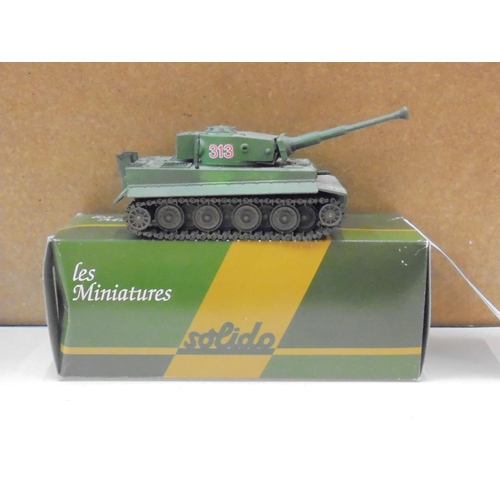 1167 - Four boxed Solido diecast models to include Berliet T12 Transporter, 222B Char Tiger, 203212 Battles... 