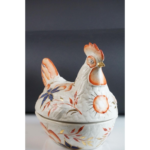 112 - Price Kensington ' Imari ' Chicken Egg Basket, 26cms long