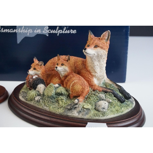 151 - Three Border Fine Art Models including a Boxed ' Evening Shadows ' with coa, Model of a Vixen Fox wi... 