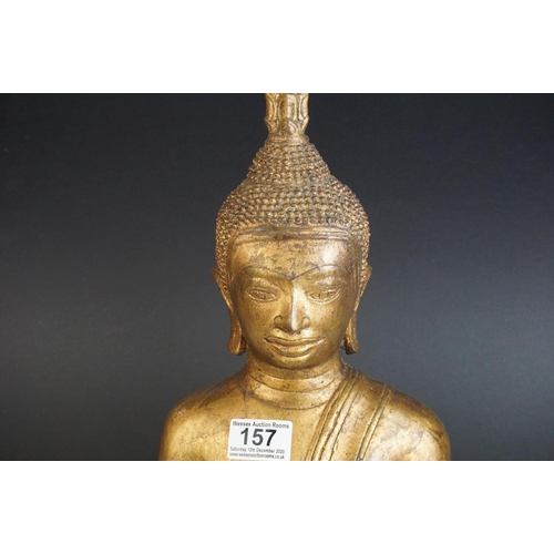 157 - Thai Gilt Bronze Buddha in a Seated Position, 55cms high