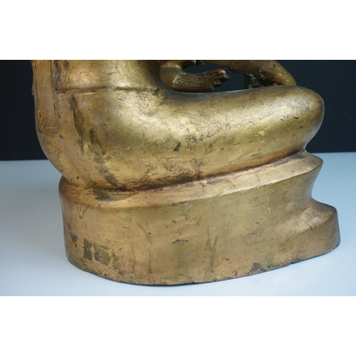 157 - Thai Gilt Bronze Buddha in a Seated Position, 55cms high