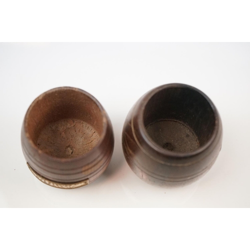 189 - Two Teak Wooden Barrels, one made from the decking of the Mauretania (the old lady of the Atlantic),... 