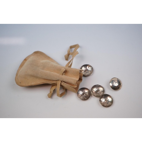 218 - Selection of mainly Silver Items including Tea and Coffee Spoons, Set of Six Silver Buttons, Silver ... 