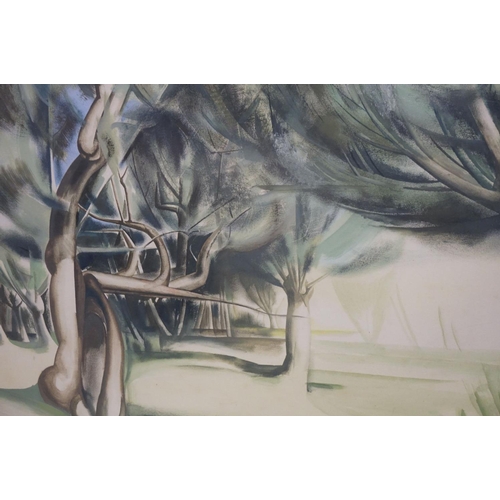 71 - Denis Wirth-Miller (British 1915-2010), Watercolour of Trees, signed to bottom right ' To Jocelyn fr... 