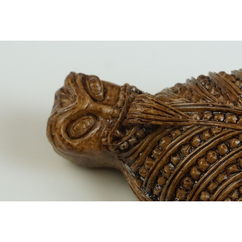 77 - Lidded Box in the form of a Polynesian Carved Casket / Coffin, 20cms long