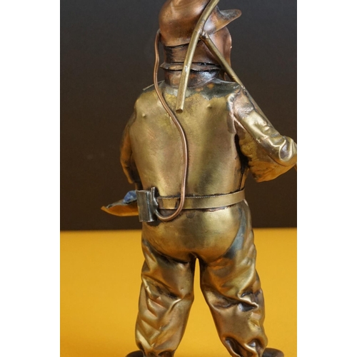 81 - Chilean Statue of a Miner from trapped Tin Mines, 15cms high