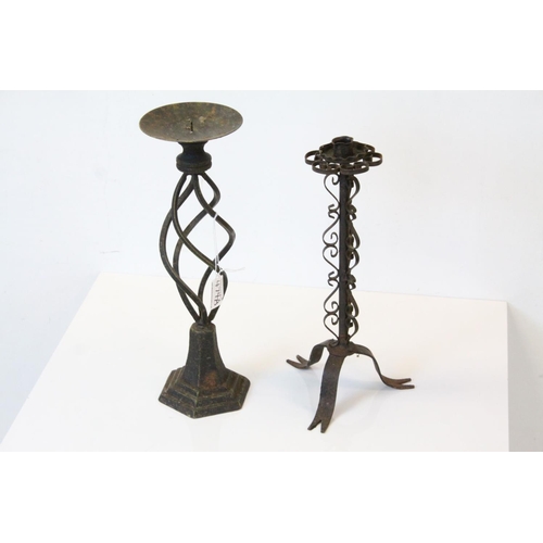 475 - Two Wrought Iron Candlesticks