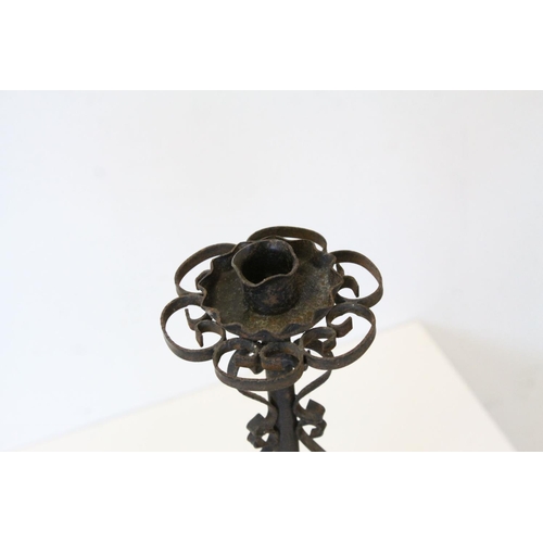 475 - Two Wrought Iron Candlesticks