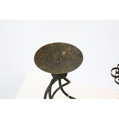 475 - Two Wrought Iron Candlesticks