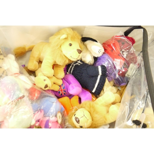 103 - Large collection of contemporary teddy bears to include TY, etc, plus a TY Beanie Babes calendar