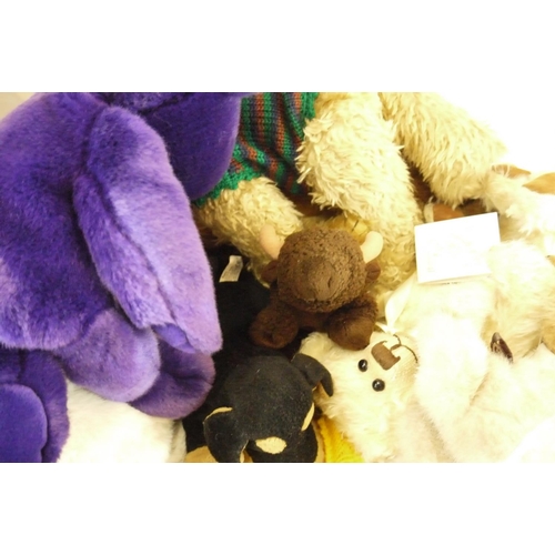 103 - Large collection of contemporary teddy bears to include TY, etc, plus a TY Beanie Babes calendar