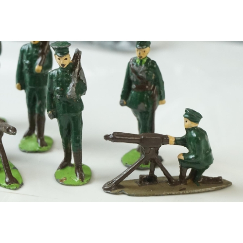 19 - Collection of mid-20th Century figures and soldiers, to include Britains, various regiments, militar... 