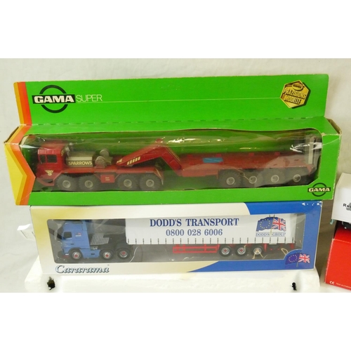 42 - Five boxed diecast haulage models to include 2 x Corgi Scammel Contractors, Esso Road Tanker, Carara... 