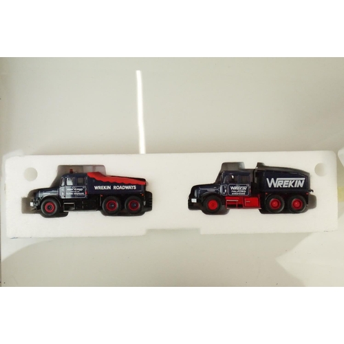 42 - Five boxed diecast haulage models to include 2 x Corgi Scammel Contractors, Esso Road Tanker, Carara... 