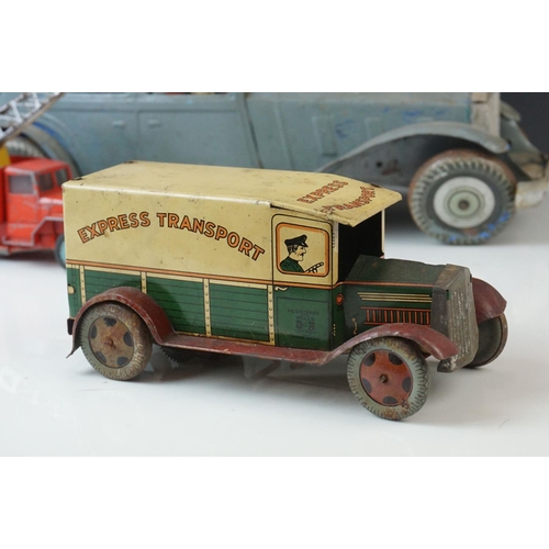 5 - Collection of early - mid 20th C tin plate and diecast models to include Wells O London tin plate, C... 