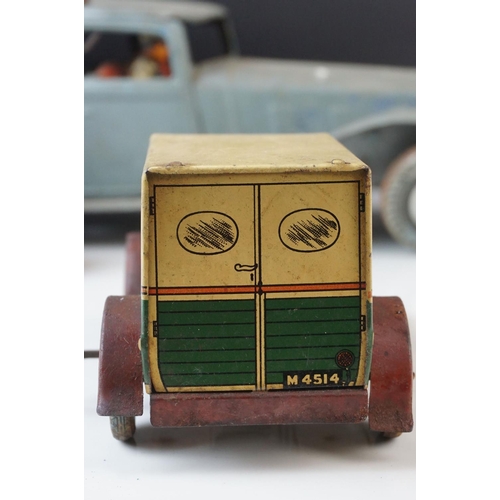 5 - Collection of early - mid 20th C tin plate and diecast models to include Wells O London tin plate, C... 