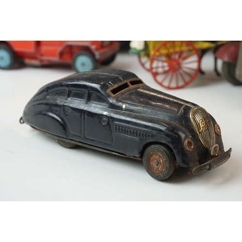 5 - Collection of early - mid 20th C tin plate and diecast models to include Wells O London tin plate, C... 