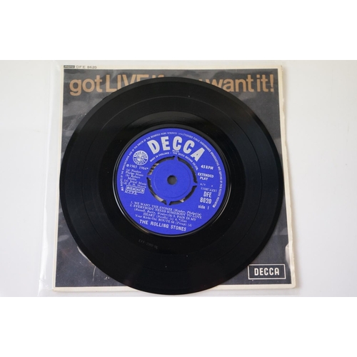 117 - Vinyl - Rolling Stones Two early 45's and an EP to include I Wanna Be Your Man (F11764) hard to find... 