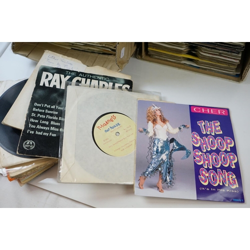 148 - Vinyl - collection of approx 70 pop 45's mainly from the 70's and 80's featuring David Bowie, Madnes... 