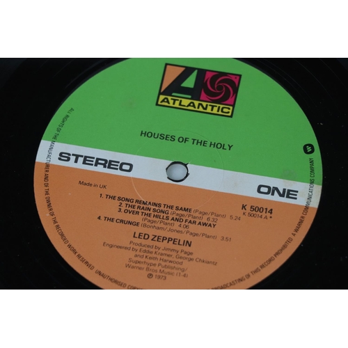 15 - Vinyl - Led Zeppelin Houses Of The Holy (K 50014).  Green and orange Atlantic label.  Sleeve & Vinyl... 