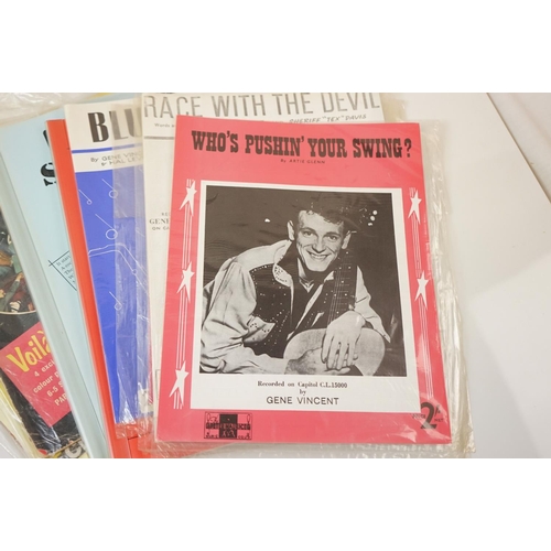 152 - Memorabilia - Gene Vincent interest & 50's/60's collection to include 6 items of sheet music Be Bop ... 