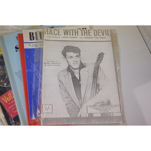 152 - Memorabilia - Gene Vincent interest & 50's/60's collection to include 6 items of sheet music Be Bop ... 