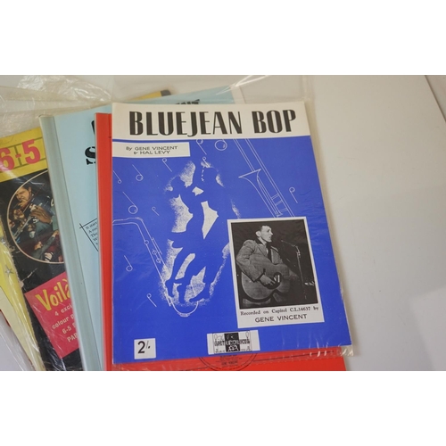 152 - Memorabilia - Gene Vincent interest & 50's/60's collection to include 6 items of sheet music Be Bop ... 