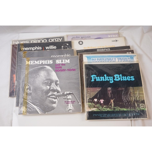 157 - Vinyl - Blues / Piano Blues collection of approx 25 LP's featuring John Lee Hooker, Memphis Slim, Ed... 